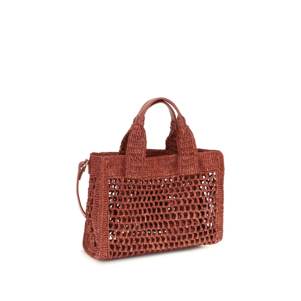 Chloé Skulderveske i Flerfarget Raffia