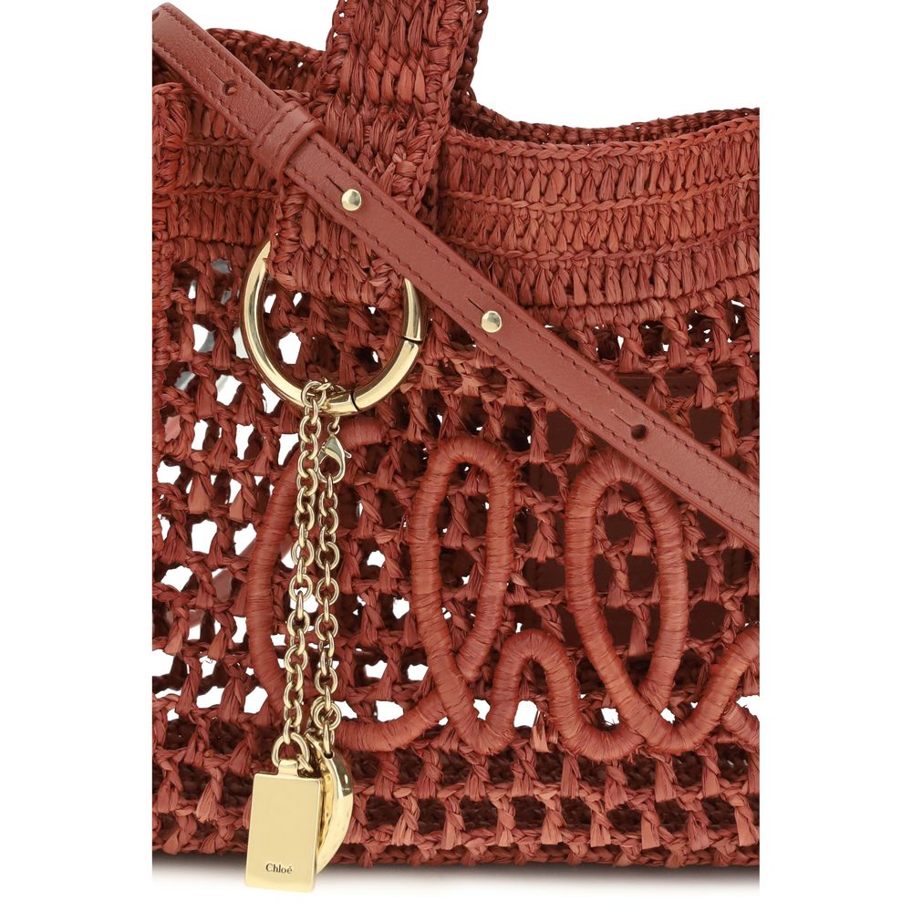 Chloé Skulderveske i Flerfarget Raffia