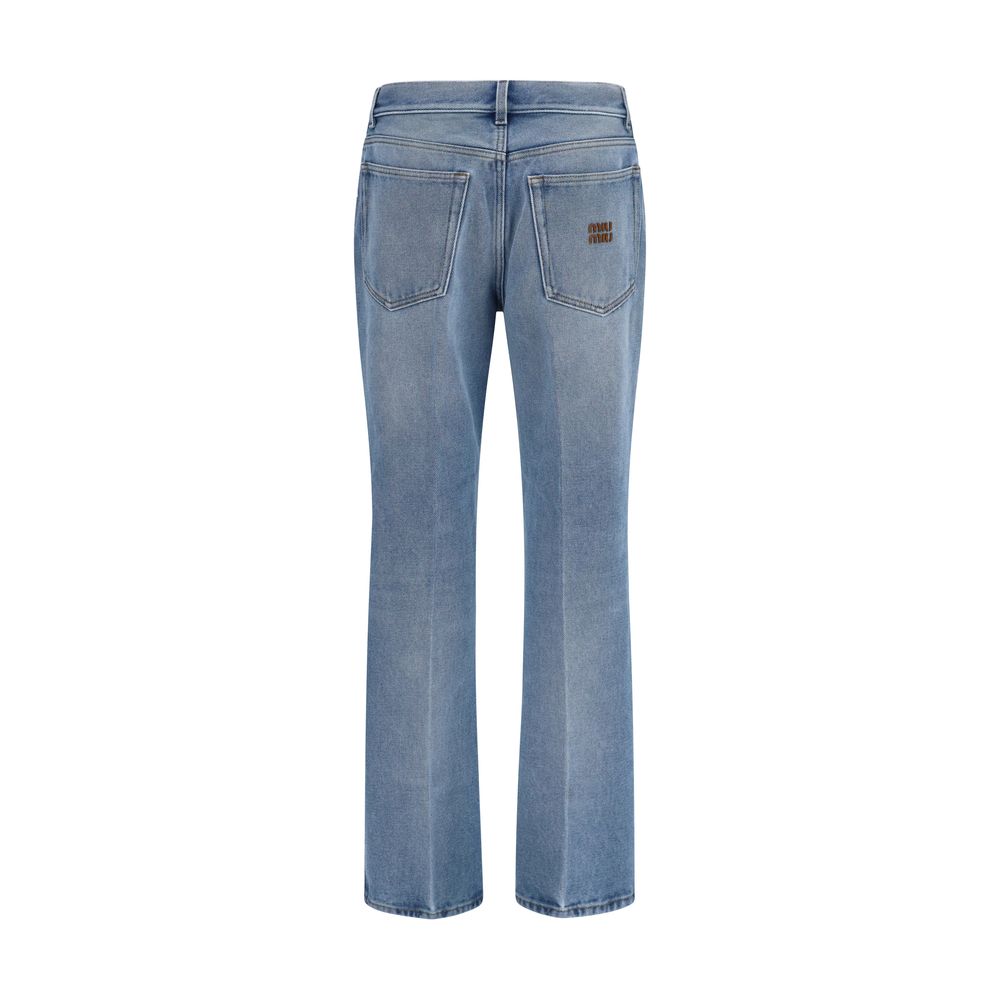 Miu Miu Blue Cotton Relaxed Fit-jeans