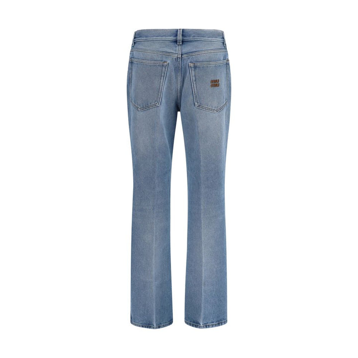 Miu Miu Blue Cotton Relaxed Fit-jeans