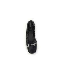 Gucci Black Calf Leather Bos Taurus Ballet Flats