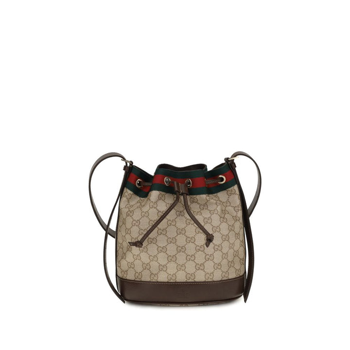Gucci beige bomullsbøtteveske