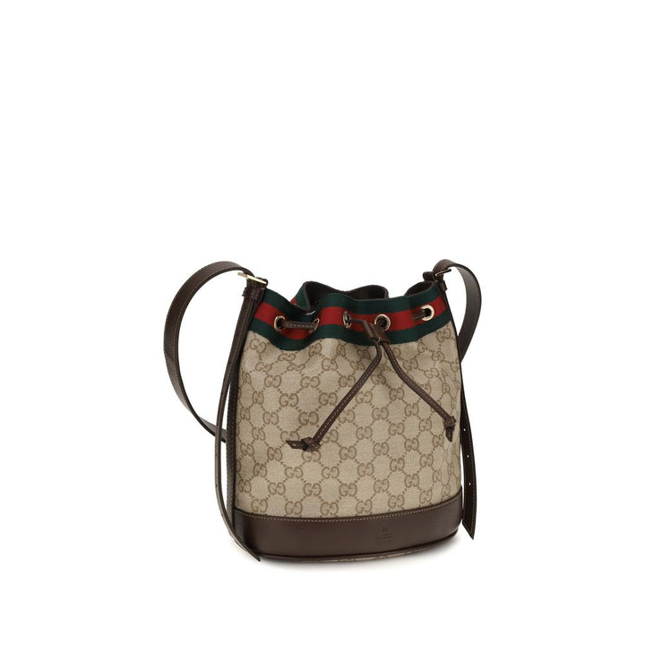 Gucci beige bomullsbøtteveske