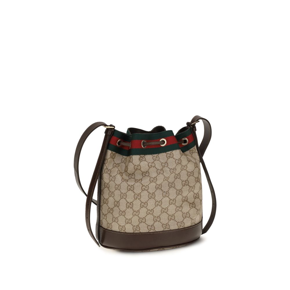 Gucci beige bomullsbøtteveske