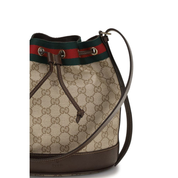 Gucci beige bomullsbøtteveske