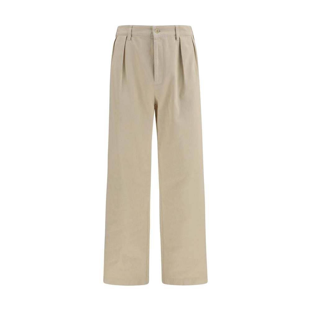 Pantalones casuales de algodón beige Prada