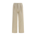 Pantalones casuales de algodón beige Prada