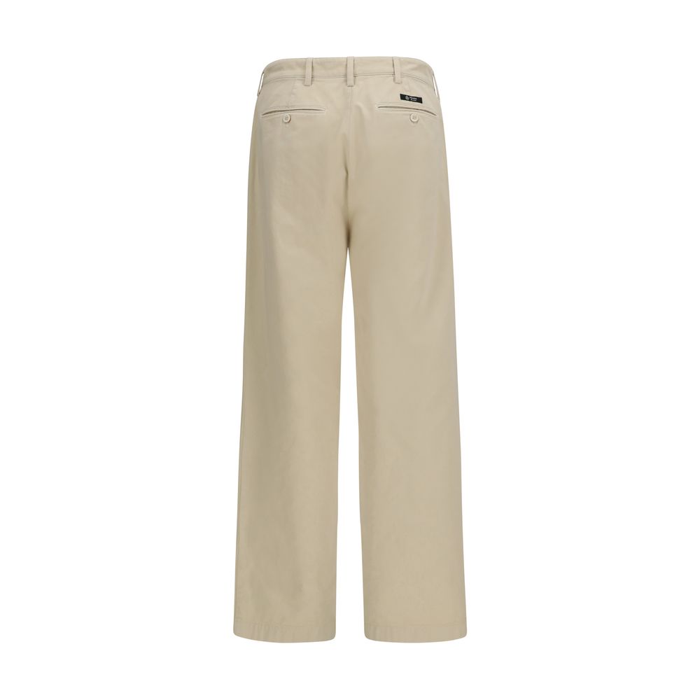 Pantalones casuales de algodón beige Prada