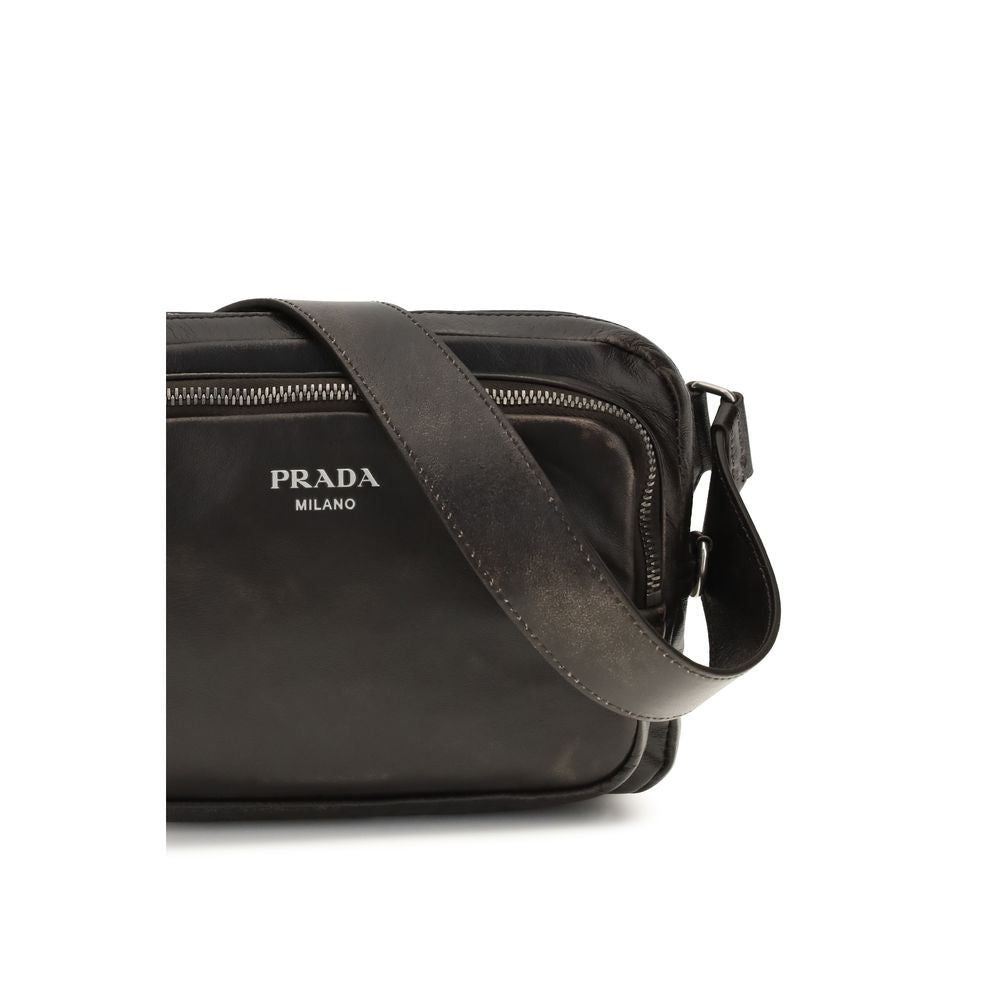 Prada Skulderveske i Brunt Kalveskinn