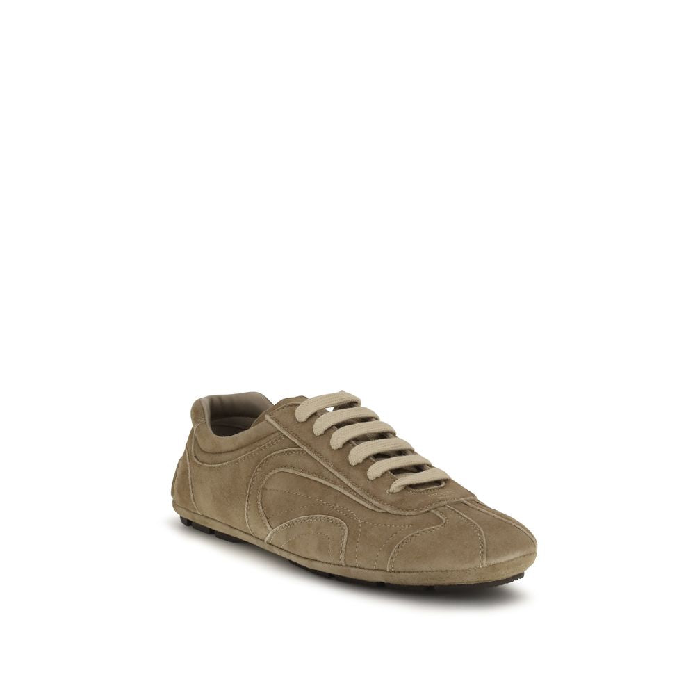 Prada brune kalveskinns atletisk sneakers