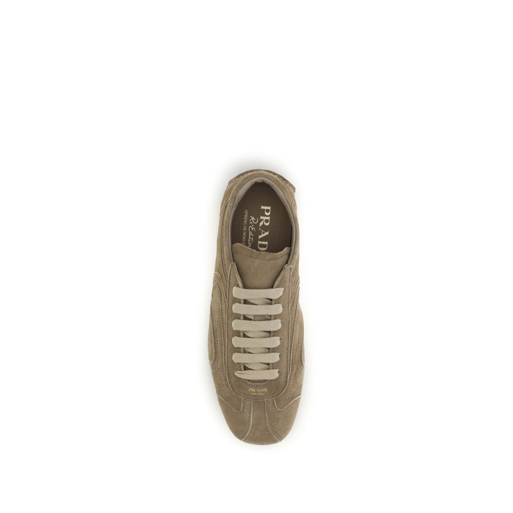 Prada brune kalveskinns atletisk sneakers