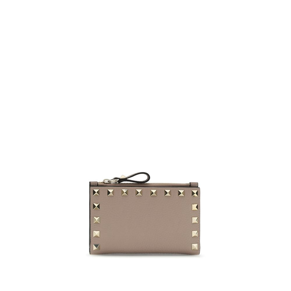 Valentino Garavani Beige Lommebok i kalveskinn og okse