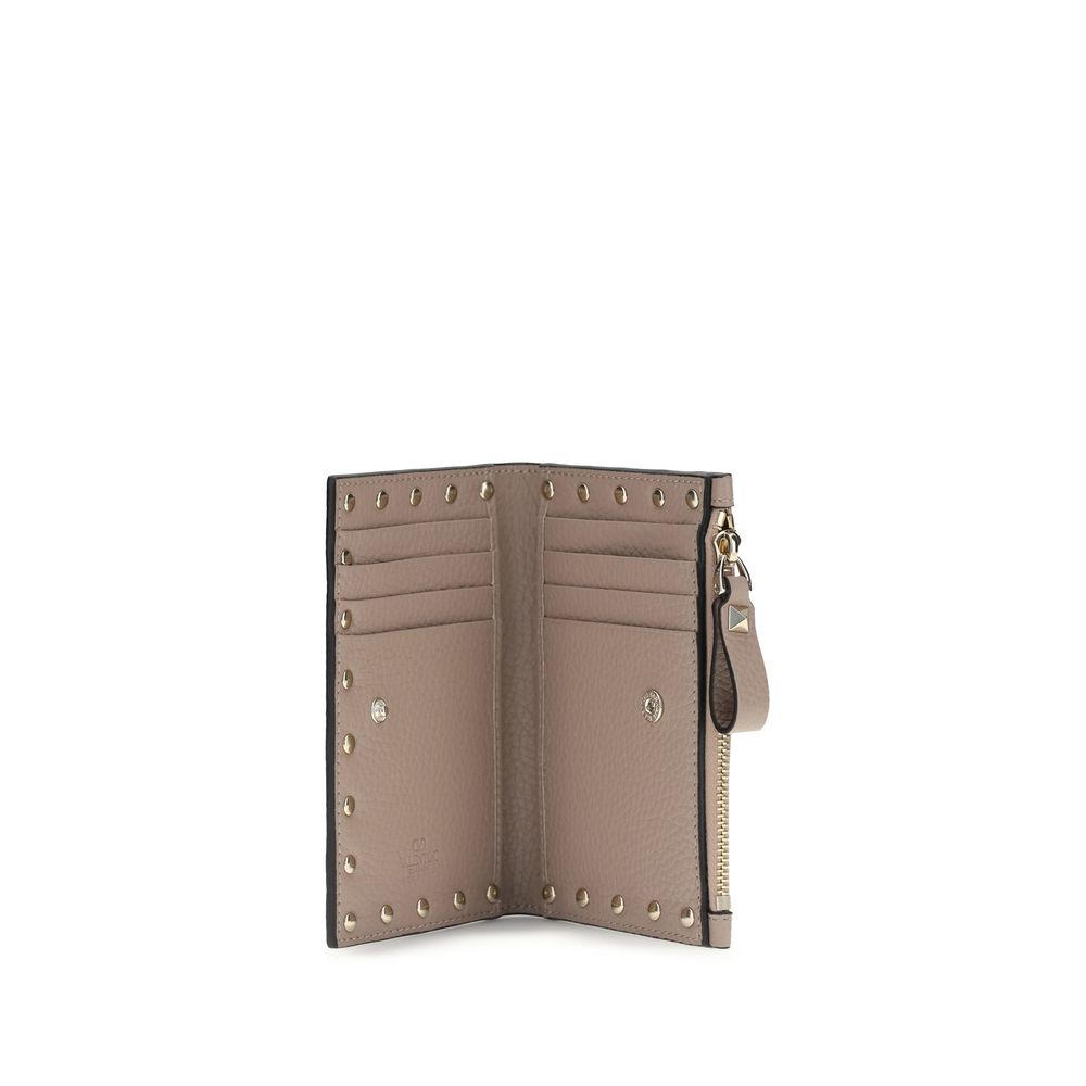 Valentino Garavani Beige Lommebok i kalveskinn og okse