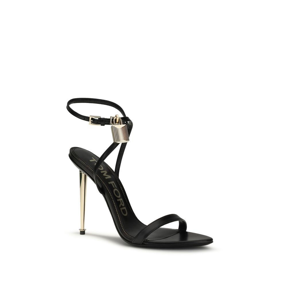 Tom Ford Svarte Stilettsandaler i Geiteskinn