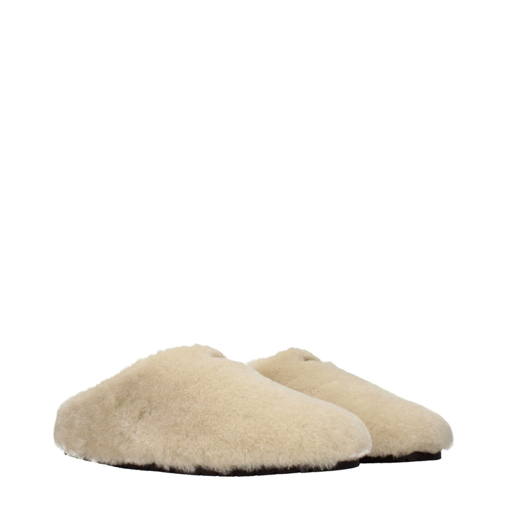 Prada Tøfler i Beige Pels