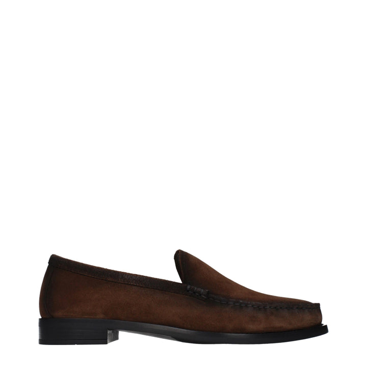 Prada brune loafers i skinn uten lukking