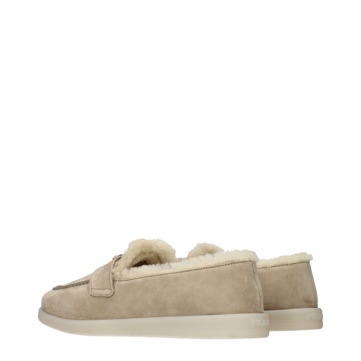 Prada Beige Loafers i Skinn