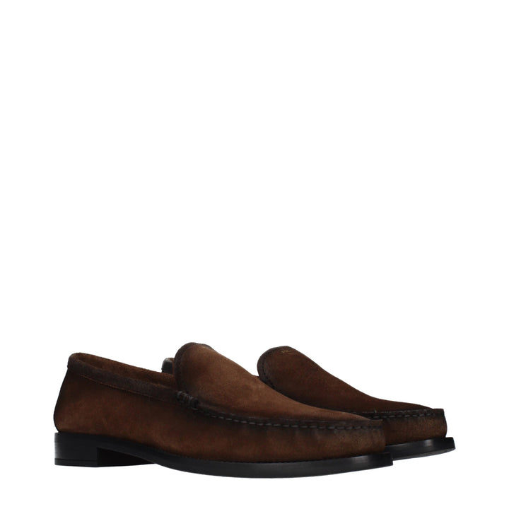 Prada brune loafers i skinn uten lukking
