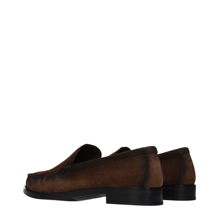 Prada brune loafers i skinn uten lukking