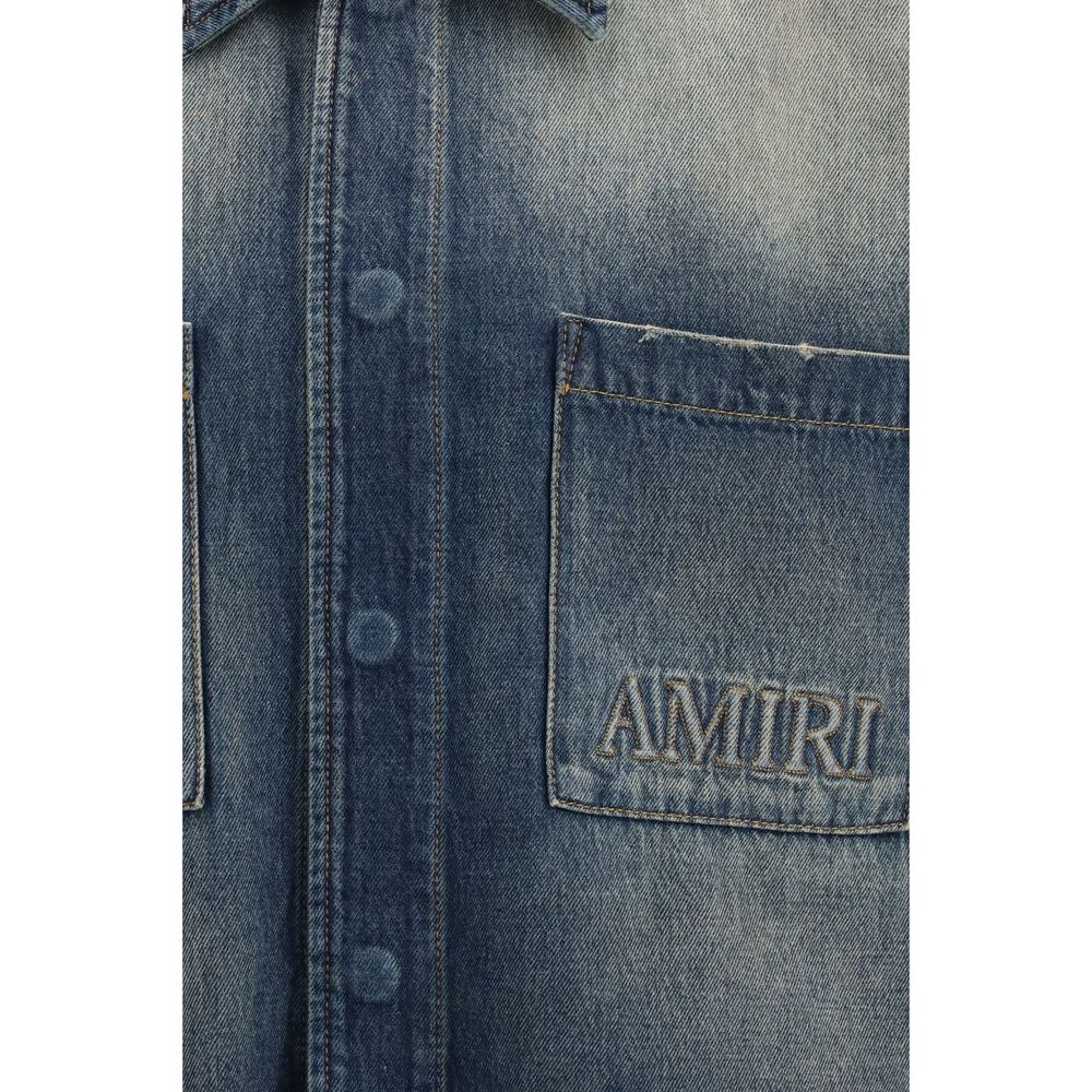Amiri blå dongeriskjorte