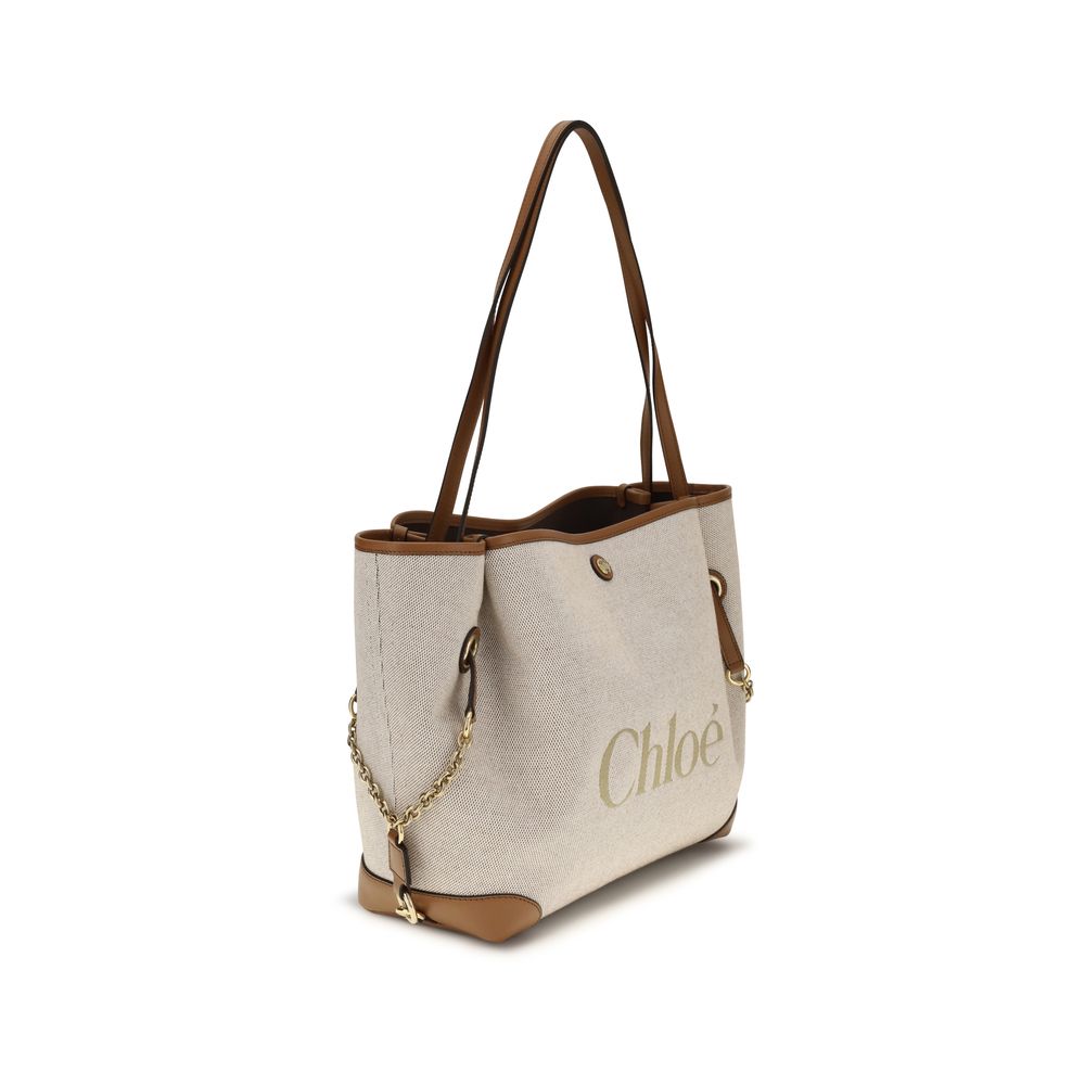 Chloé Beige Skulderveske i Bomull