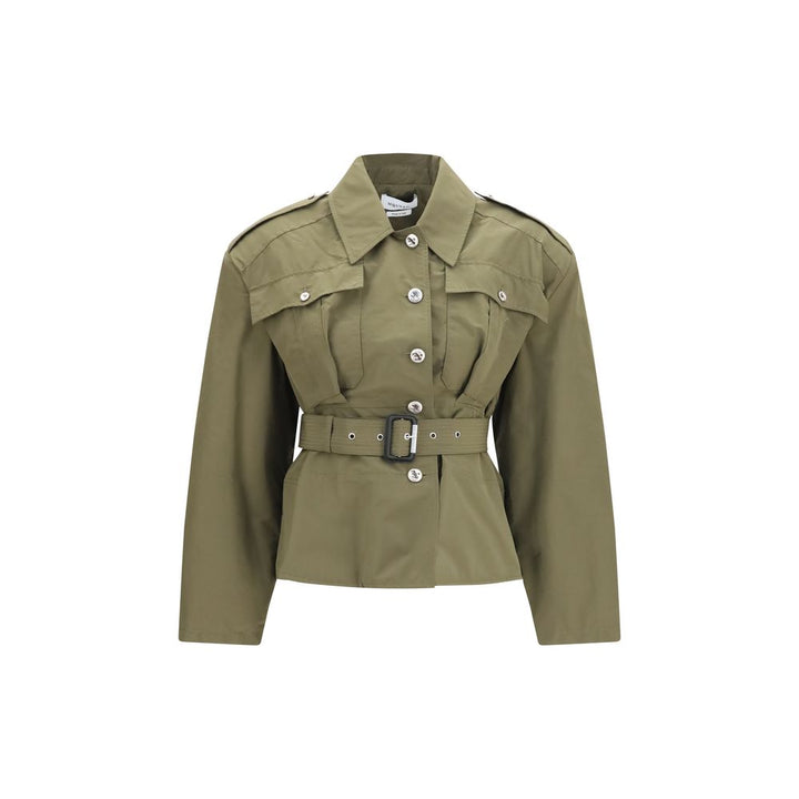 Alexander McQueen Tofarget Bomullsjakke i Full Lengde