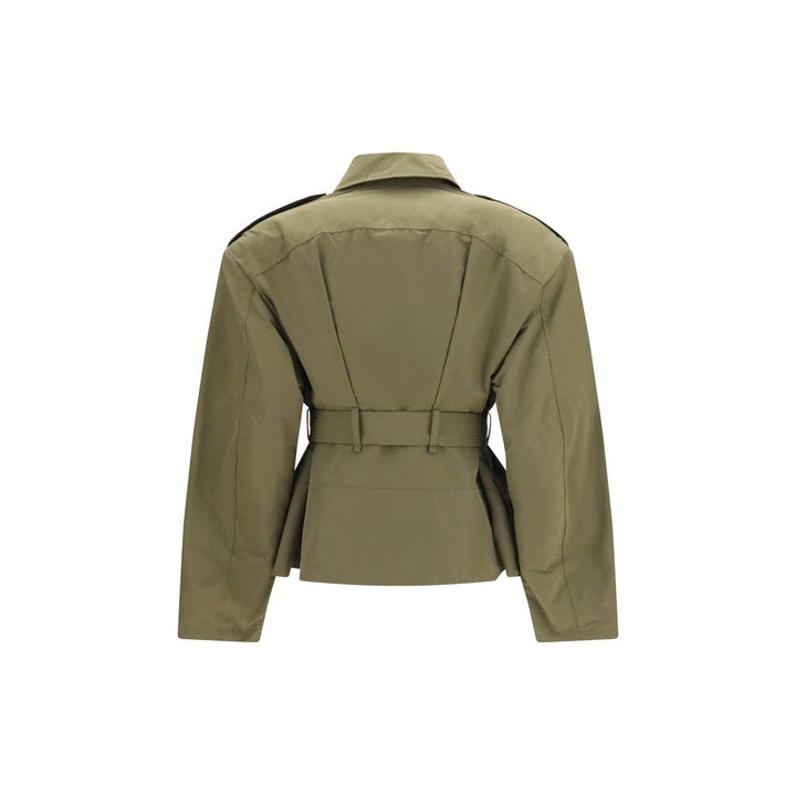 Alexander McQueen Tofarget Bomullsjakke i Full Lengde