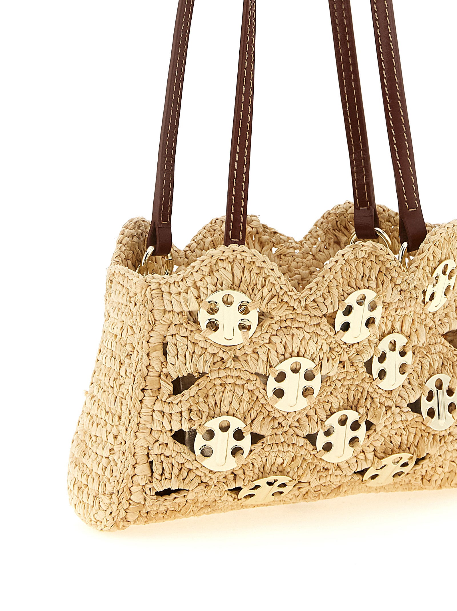 Beige Ramie Shoulder Bag