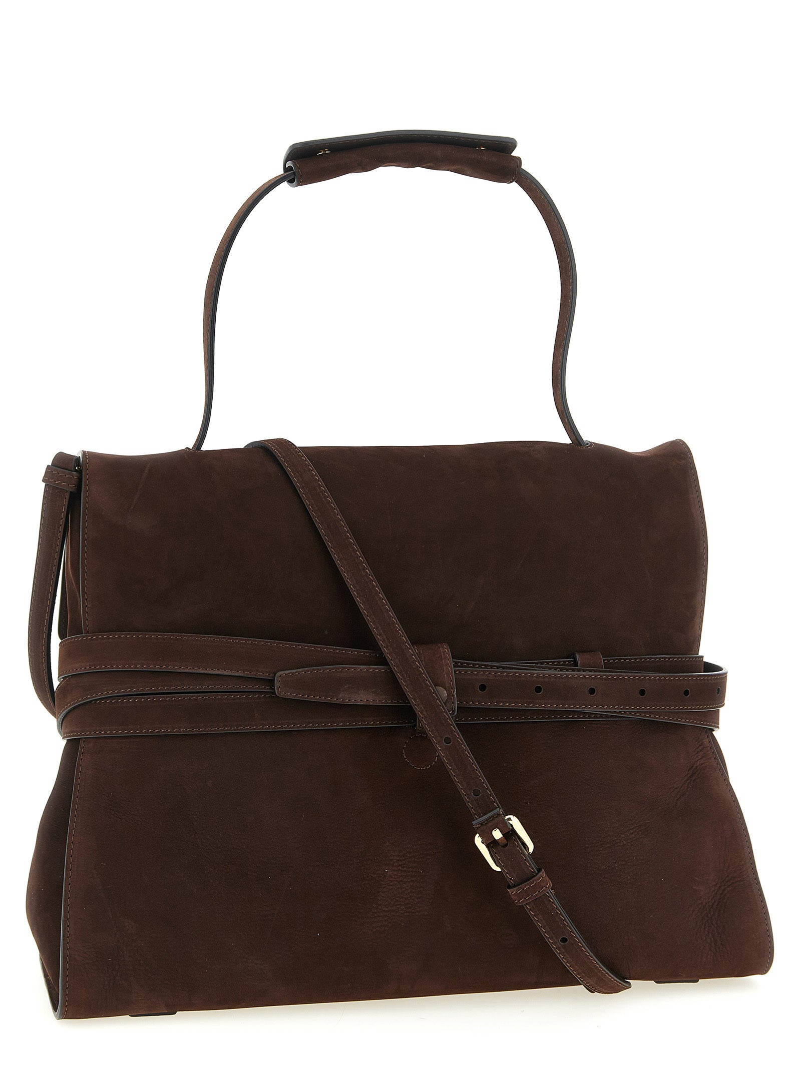 Brown Calfskin Shoulder Bag