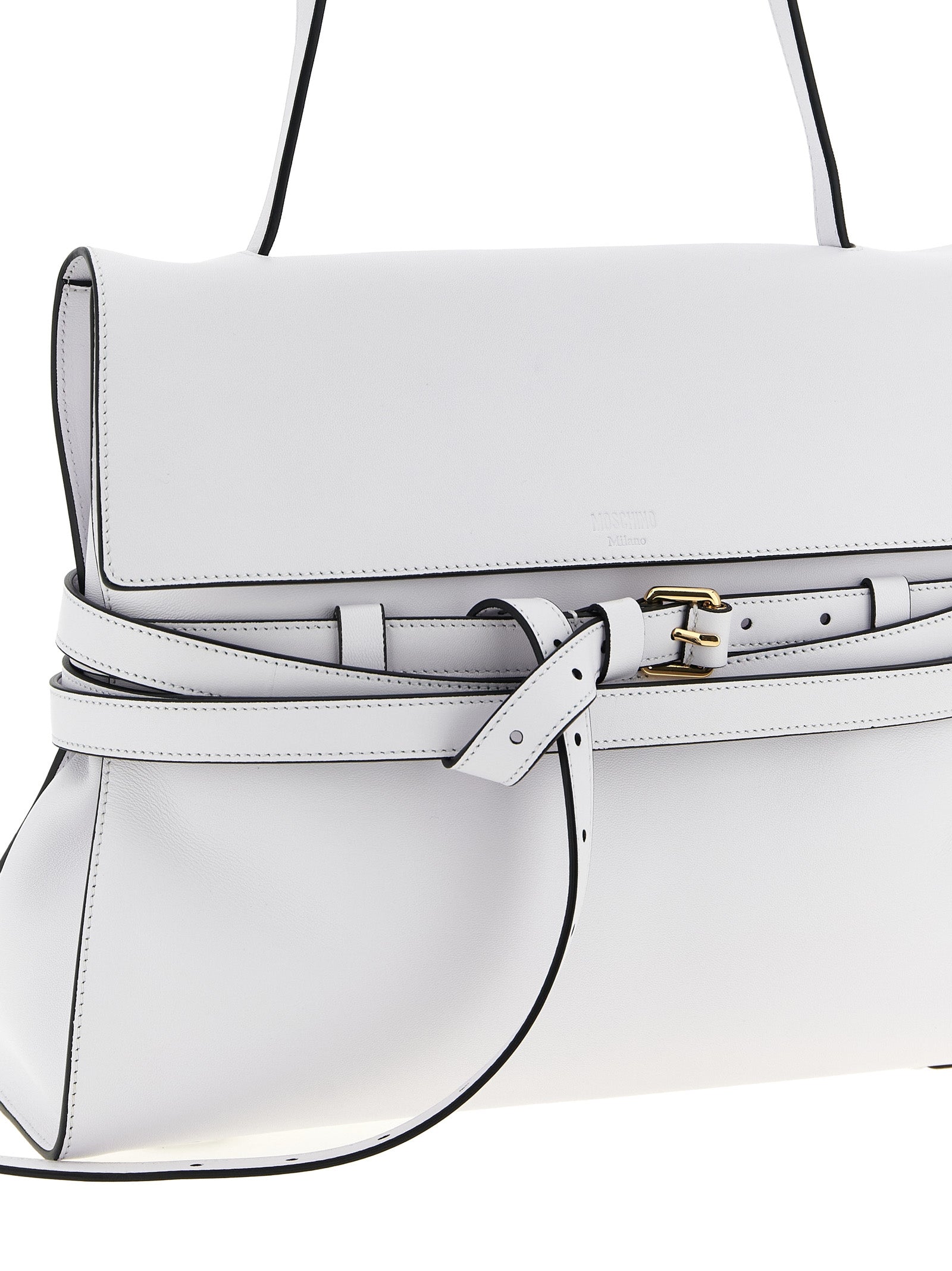White Napa Leather / Calf Bos Taurus Shoulder Bag