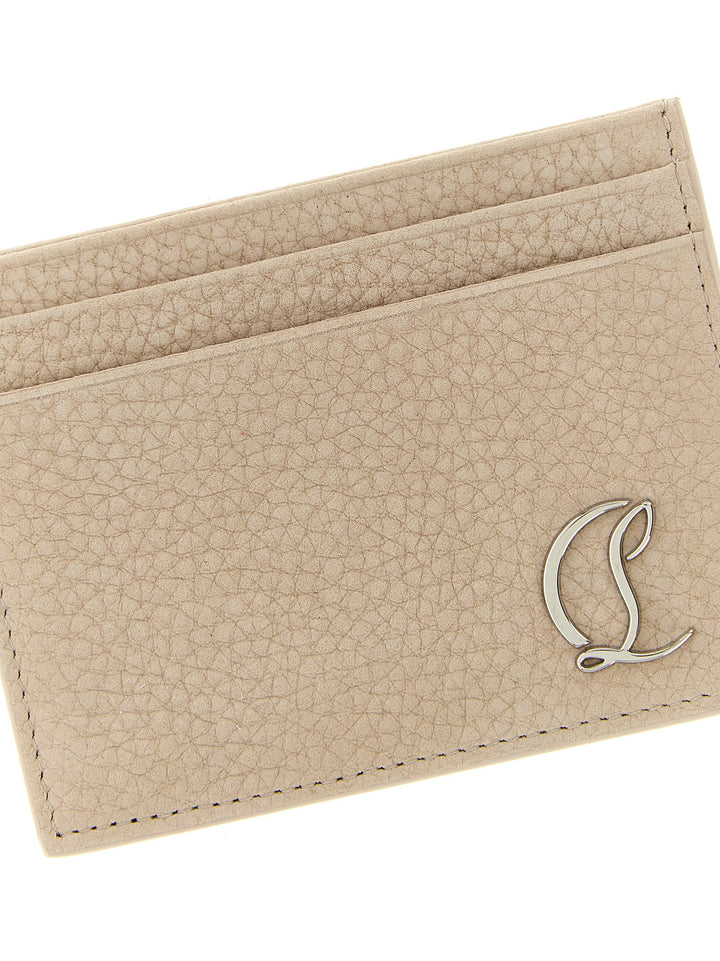 Christian Louboutin Kortholder i Beige Kalveskinn
