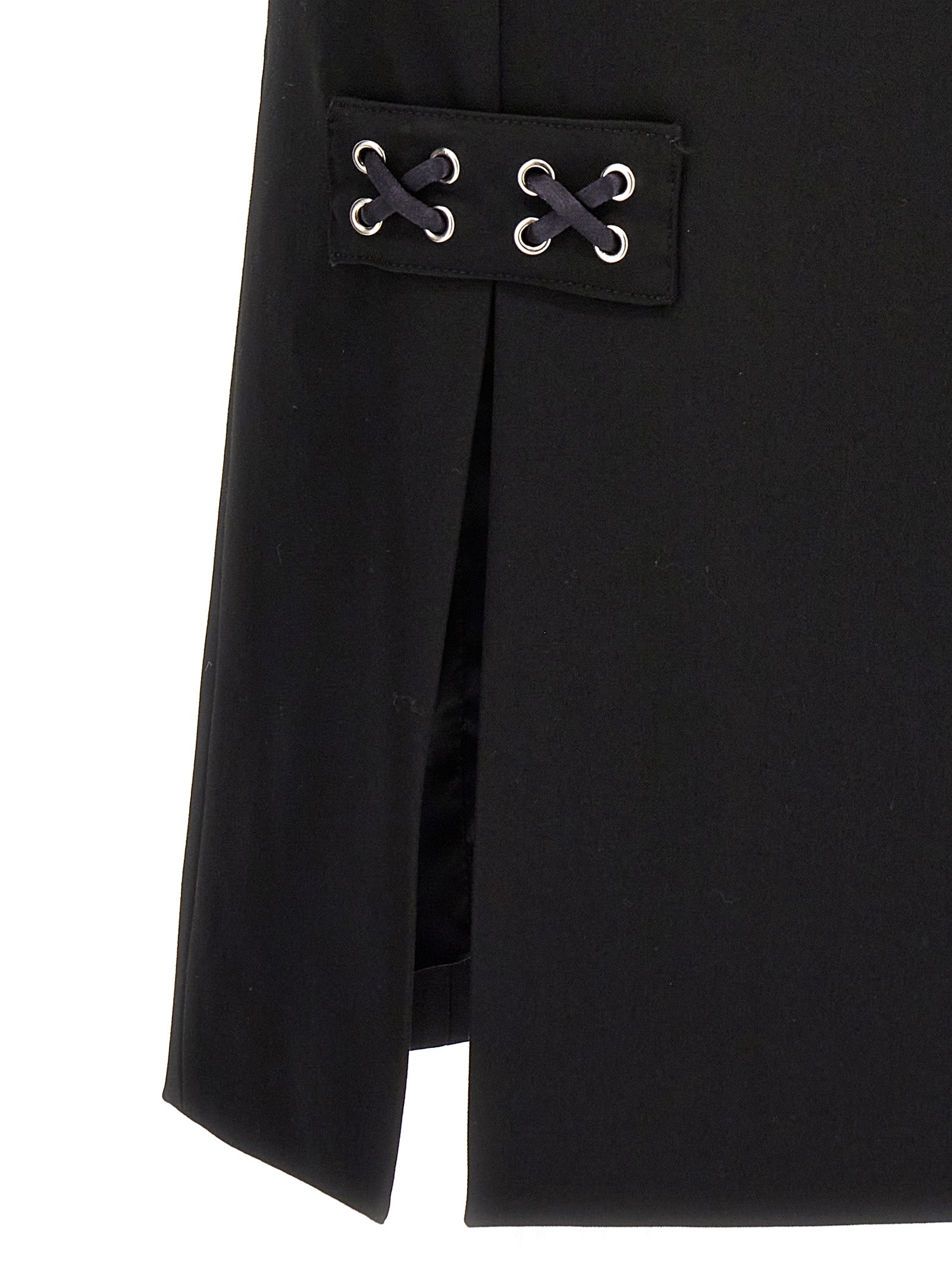 Black Wool Midi Skirt