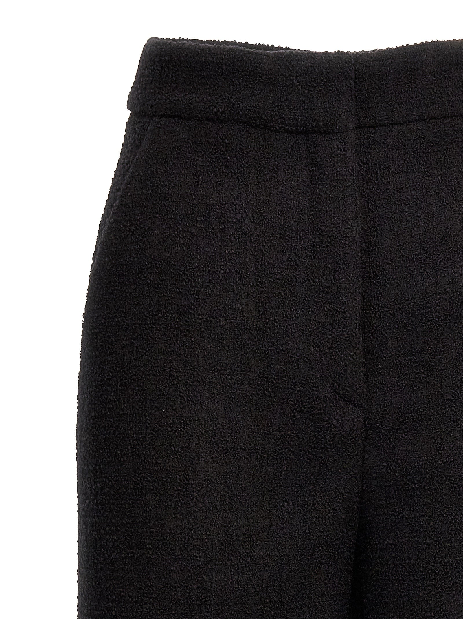 Black Wool Cropped Pants