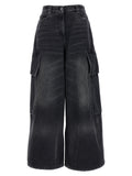 Palm Angels Gray Cotton Cargo Shorts
