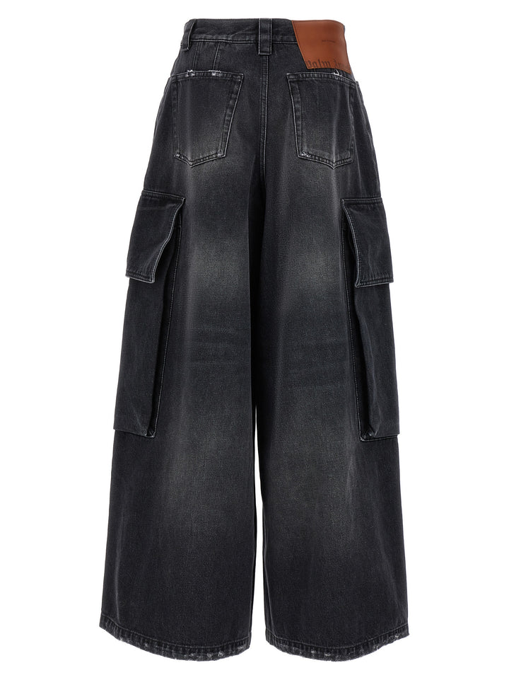 Palm Angels Grå Cargo Shorts i Bomull