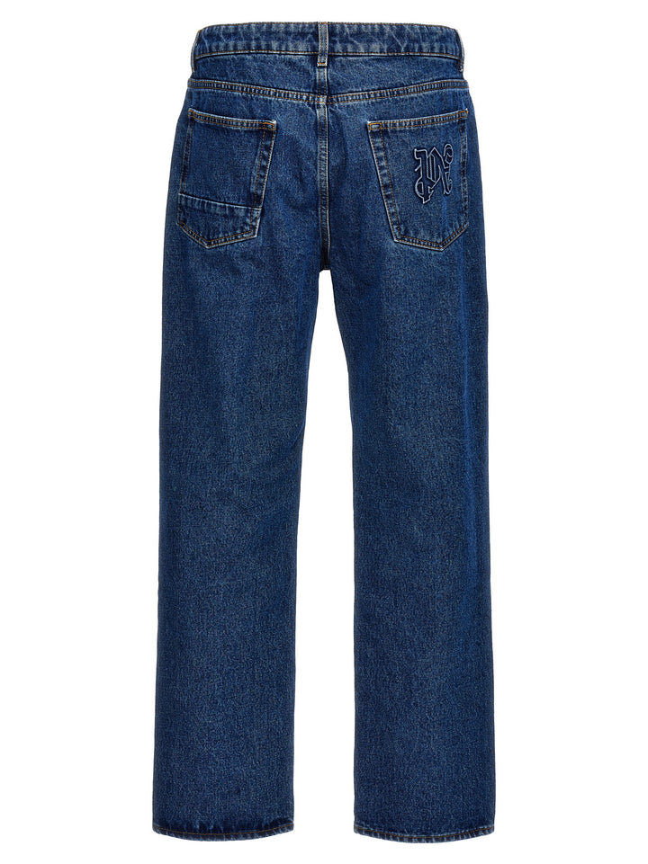 Palm Angels Blå Jeans i Bomull med Rett Passform