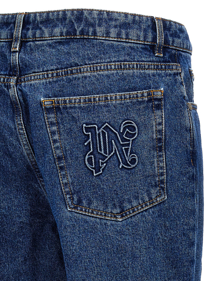 Palm Angels Blå Jeans i Bomull med Rett Passform