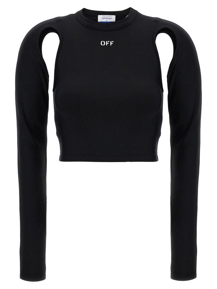 Off-White Svart Polyamid Langermet T-skjorte