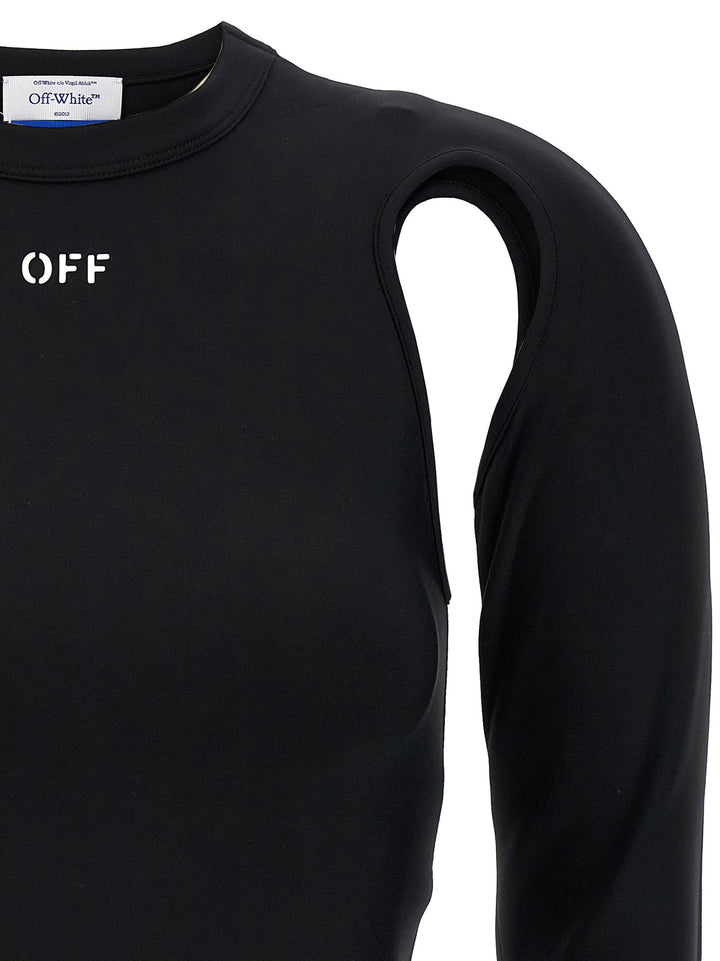 Off-White Svart Polyamid Langermet T-skjorte