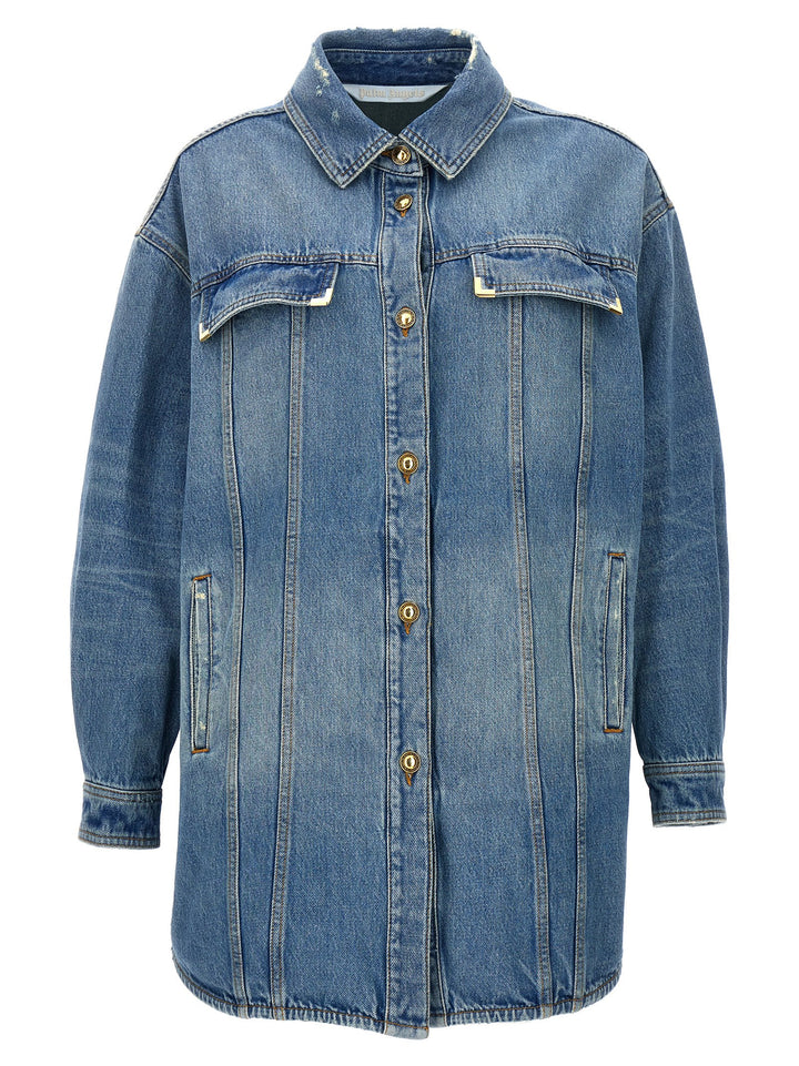 Palm Angels blå denimjakke i bomull