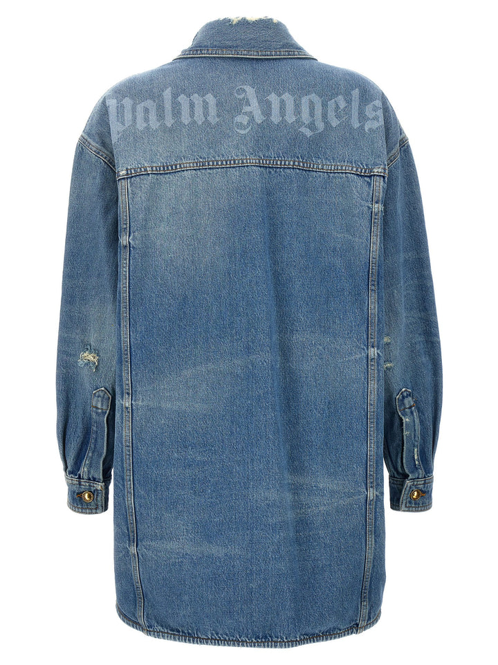 Palm Angels blå denimjakke i bomull