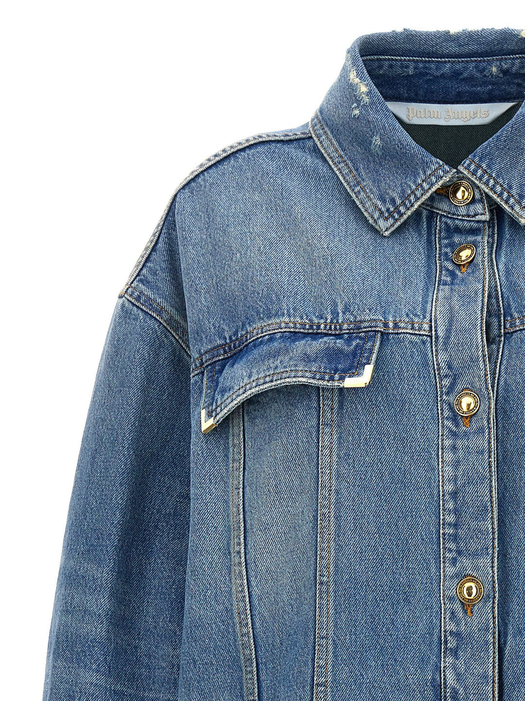 Palm Angels blå denimjakke i bomull