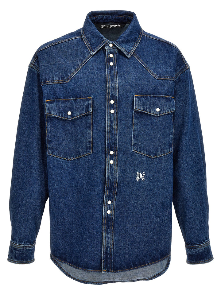 Palm Angels blå polyester dongerijakke