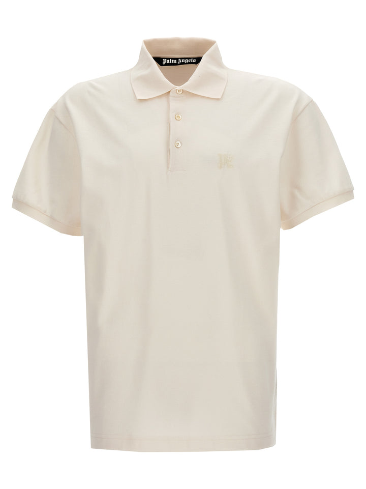 Palm Angels hvit polyester pikéskjorte