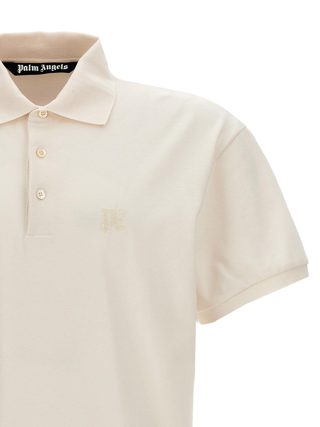 Palm Angels hvit polyester pikéskjorte