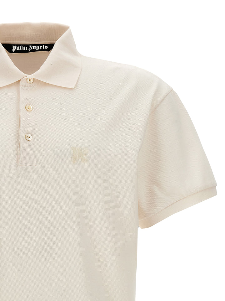 Palm Angels hvit polyester pikéskjorte
