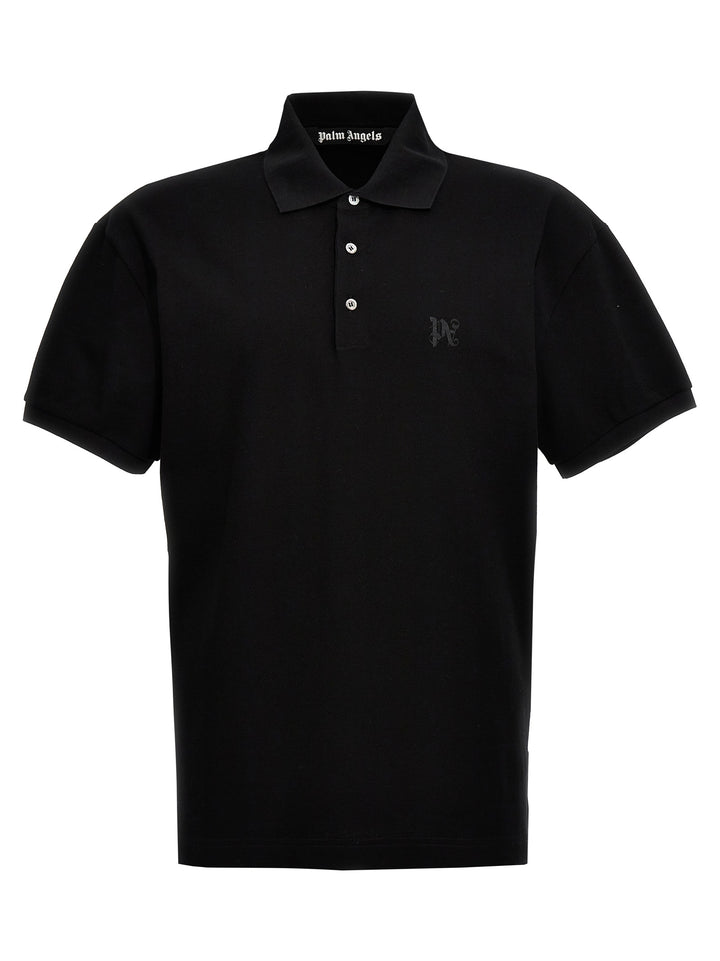 Palm Angels svart poloskjorte i polyester