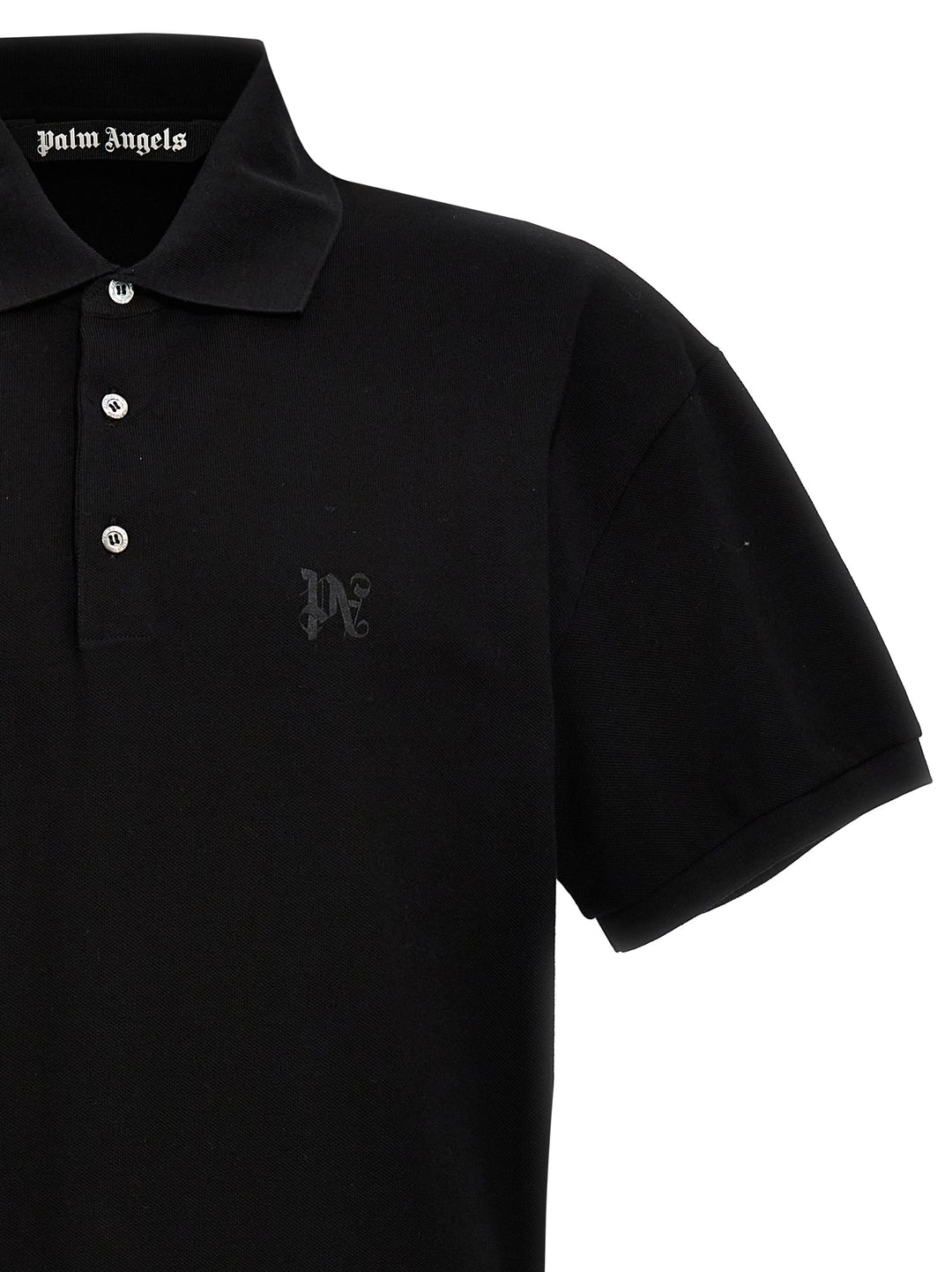 Palm Angels svart poloskjorte i polyester