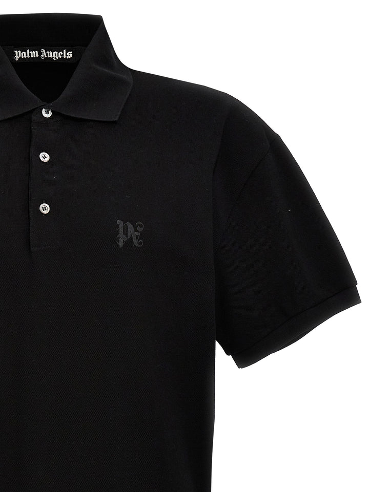 Palm Angels svart poloskjorte i polyester