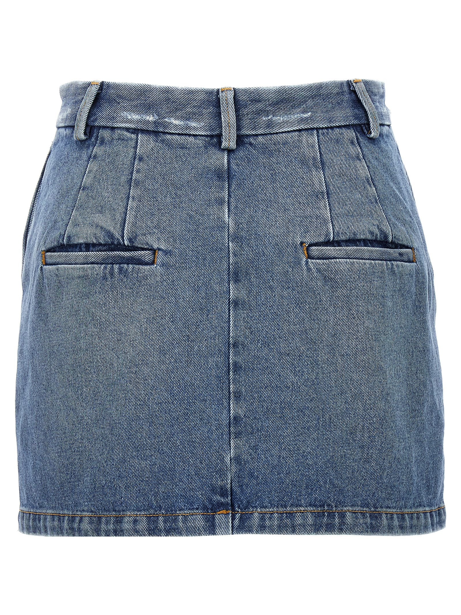 Blue Cotton Long Skirt
